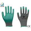 13G Poliéster Shell con guantes de trabajo revestidos con nitrilo (N6007)